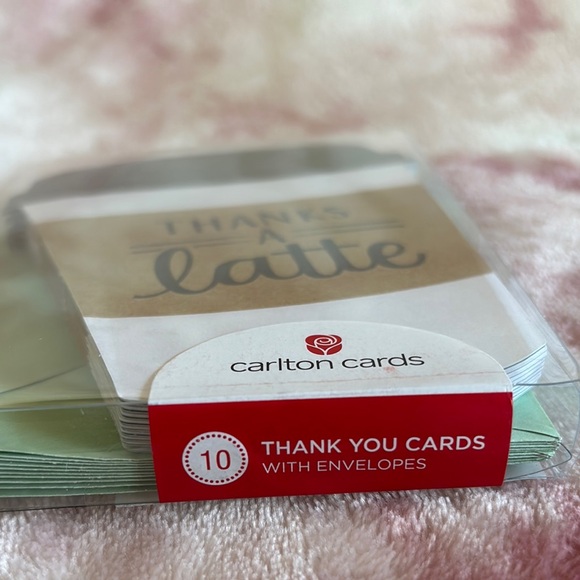 Carlton Cards “Thanks A Latte” Coffee Cup Thank You Cards Set of 10 NWT - Picture 4 of 12